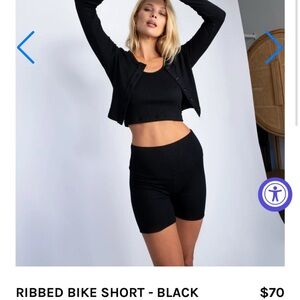 Skatie Black Ribbed Bike Shorts S